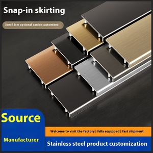 Plinthe en <span class=keywords><strong>PVC</strong></span> imperméable et ultra-étroite en acier inoxydable avec système à encliqueter 3/4/6/8/10cm de haut pour l'intérieur et les hôtels - Product Image 3