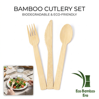 Vente chaude Ensemble de vaisselle en bambou écologique Vaisselle jetable biodégradable Vaisselle alimentaire en bambou pour fête Restaurant