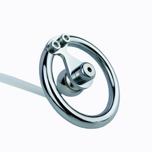 FRRK PU cintura di castità con barra di metallo gabbia per cazzo invertito anelli per pene in acciaio inossidabile Fetish <span class=keywords><strong>Erotic</strong></span> BDSM gabbia corta per uomo - Product Image 2