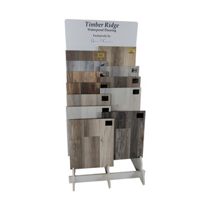 Échantillons de grandes briques 14 PCS blancs durables à 2 rangées d'étagères de présentation de sols en bois imperméables à l'eau - Product Image 2