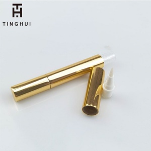 Envase de Lujo para Brillo Labial, Dispensador de Aluminio Dorado Brillante de 2ml, 3ml, 4ml, Tipo Pluma - Product Image 1