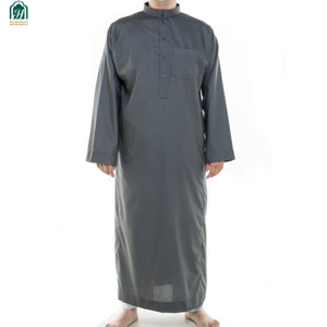 Abbigliamento Islamico Thobe a Maniche Lunghe per Uomo Jubba Araba <span class=keywords><strong>Abiti</strong></span> Musulmani da Culto in Velluto Lavato Stile Qatar Vendita all'Ingrosso - Product Image 1
