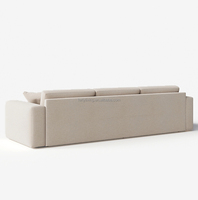 Canapé d'angle moderne de luxe léger FERLY, vente directe usine, trois places en tissu, idéal appartement et villa