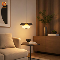 Luminaire suspendu LED contemporain en métal noir, décoration de salon, verre rond, cuisine, bar, 7W, luminaire suspendu au plafond