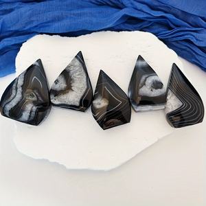 Cuarzo de Cristal Natural Curativo al por Mayor, Artesanía de Alta Calidad, Ágata Negra en Forma de Llama para Decoración - Product Image 6