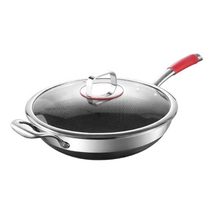 Nhà Máy Trực Tiếp 34Cm Triply Thép Không Gỉ Chảo Với Không Dính Tổ Ong Đầy Đủ Nắp Trực Tiếp Từ Các Nguồn - Product Image 1