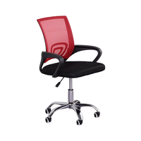 Chaise de bureau minimaliste à dossier mi-haut en maille avec base chromée, respirante, ergonomique, avec roulettes pivotantes et accoudoirs, idéale pour les petites pièces et salles d'étude