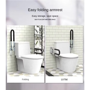 Toilet Safety Rail for Elderly Seniors Adjustable Frame Hand Disabledgrab Wall Bathe Best Height Installation with Easy Arm - Product Image 2