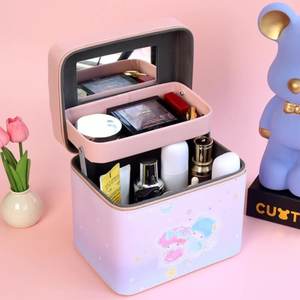 批发卡通设计大号便携式化妆包专业化妆收纳包带手柄 - Product Image 2
