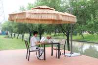Parasol de meubles de 38mm, parapluie de jardin extérieur, marché de gros de la chine, personnalisé, solide, en aluminium, facile à ouvrir, parapluie pliant