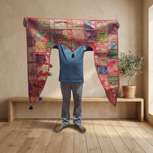 Toran de printemps fait main en patchwork, brodé de fleurs, bannière décorative de 1 mètre pour la décoration de fenêtre de maison, unisexe adulte - Product Image 3