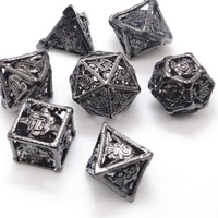 Dés en métal personnalisés LM pour D&D, étoiles creuses, RPG Jedi avec boîte en étain gratuite et logo personnalisé