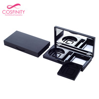 Palette de maquillage carrée avec bordure or rose, étui cosmétique vide en plastique, conteneur pour palette de fards à paupières