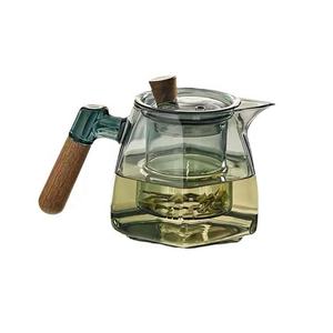 Hervidor de té de vidrio gris de 650ml respetuoso con el medio ambiente con colador, tetera resistente al calor, tetera de vidrio segura con infusor extraíble - Product Image 1