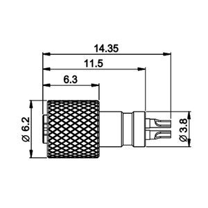 En promotion : Connecteur circulaire USB Type M5 femelle à 4 broches à souder pour applications de surmoulage - Product Image 3
