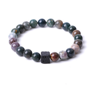 Da uomo alla moda giallo occhio di tigre pietra per bracciale naturale a forma di croce vulcanica Charm gioielli con proprietà di miglioramento energetico - Product Image 2