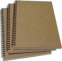 Carnet à spirales B5 ligné, journal à spirales avec couverture rigide en kraft, 70 feuilles (140 pages), couleur marron