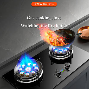 <span class=keywords><strong>Estufa</strong></span> de gas de doble placa de cocina a <span class=keywords><strong>precio</strong></span> competitivo, encimera de acero inoxidable de 5,2 kW con temporizador, tubería de Gas Natural para el hogar - Product Image 2