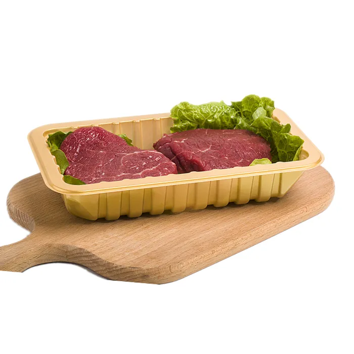 Factory price PLA biodegradable plastic vegetable/fruit/meat packing trays fresh keeping food tray