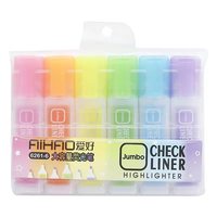 Ensemble de stylos surligneurs pour étudiants, mini dessin animé mignon, 6 couleurs, stylo de dessin, couleur bonbon, surligneur jaune pour enfants
