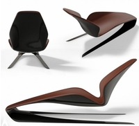 Fauteuil moderne en fibre de verre et cuir pour salon, villa, hôtel