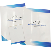Dossiers en carton personnalisés à faible MOQ avec bloc-notes pour cartes de visite, impression publicitaire du logo de l'entreprise, tailles personnalisées