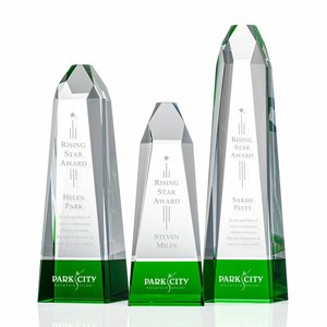 2025 Custom Design the Latest Design Tower-shaped Crystal Trophy Color Base Crystal Craftwork