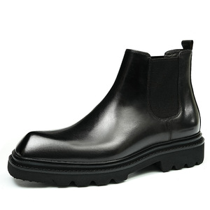 Botas de Tobillo Balmoral de Cuero para Hombre, Textura Lijada a Mano, Estilo Amish, Algodón, Resistentes al Agua, Antideslizantes - Product Image 1