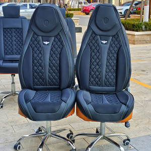 Couleurs roses des coussins de siège de voiture pour dame version cinq places antidérapante housses de siège de voiture en cuir perforé ensemble complet univers - Product Image 3