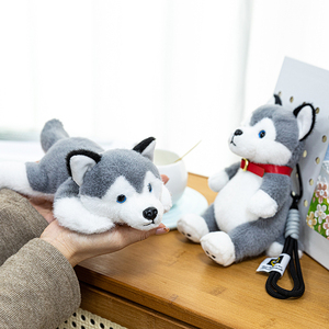 Fabrika Husky köpek peluş anahtarlıklar dolması çocuklar için hayvan oyuncaklar gerçekçi Husky peluş oyuncaklar - Product Image 4