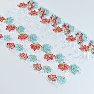 Garniture de ruban floral brodé blanc de style ethnique de haute qualité pour garniture en dentelle ecclésiastique - Product Image 2