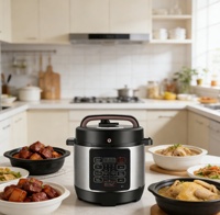 Cuisinière à riz électrique intelligente de haute qualité 4L/5L/6L, cuve antiadhésive, contrôle numérique du minuterie, affichage LED en acier inoxydable