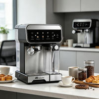 Anbolife - Cafetera Espresso Nueva de Fábrica de 19 Bares con Tanque de Leche, Pantalla Táctil, Termobloque de 1350W, Diseño Compacto OEM ODM
