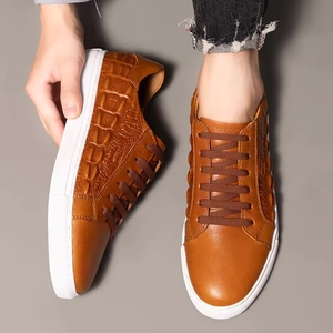 Chaussures de sport rétro décontractées pour hommes, baskets tendance avec fermeture éclair, confortables, en cuir et maille, pour skateboard, printemps-hiver - Product Image 6