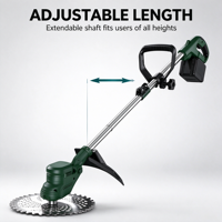 Tondeuse à gazon électrique domestique légère avec batterie au lithium, manche télescopique pliable, pour désherbage DIY