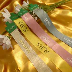 Cinta de Poliéster Metálica de Alta Calidad, Impresión Personalizada, Logotipo Personalizado, Cinta de Satén para Cajas de Regalo de Cumpleaños - Product Image 6