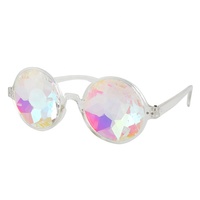Lunettes de soleil kaléidoscopiques à strass arc-en-ciel pour festival de musique, lunettes à réfraction prismatique