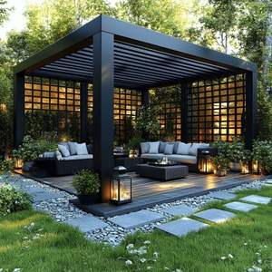 Pérgola de Lujo Motorizada con Techo de Aleación de Aluminio, Toldo Exterior con Pantalla Opcional, Gazebo con Recubrimiento en Polvo, Terraza Acristalada - Product Image 3