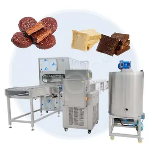 HNOC Mini Chocolate Dip Melt Coated Tunnel Machine Half Biscuit Chocolate Enrobe Line with Cooling