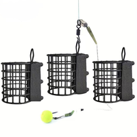 Lovita Cage à appâts en acier inoxydable noir, robuste, écologique et durable, pour la pêche à la carpe, poids 40g-60g, dimensions 28x34mm