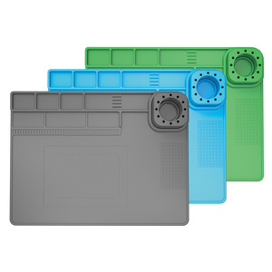 <span class=keywords><strong>Tapis</strong></span> isolant en silicone antidérapant résistant aux hautes températures pour réparation de circuits imprimés, soudure de téléphones et utilisation avec pistolet à air chaud - Product Image 1