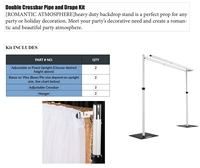 Support de toile de fond réglable 20 pieds x 10 pieds avec base métallique robuste pour événements