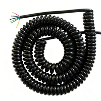 Kabel Ekstensi Tembaga Berisolasi PU PUR 6 Inti yang Dapat Disesuaikan, Kabel Spiral Pegas untuk Bangunan