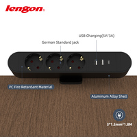 Prise de courant à interrupteur électrique multiple à 3 voies avec 2usb pour rallonge électrique de pince de bureau de salle de réunion