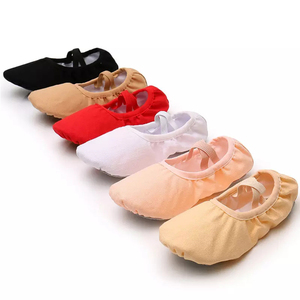 Chaussures de danse en toile extensible en cuir véritable pour filles et femmes, vente en gros OEM, pas cher - Product Image 3