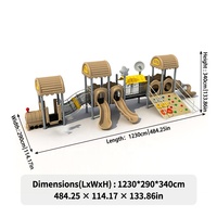 Structure de jeu extérieure pour enfants sur le thème du train à vapeur, grande capacité, avec toboggan et pont d'escalade combinés