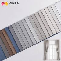 Tissu de rideau en polyester de luxe aspect lin, vente en gros d'usine, textile de maison pour hôtel et bureau, commande en gros