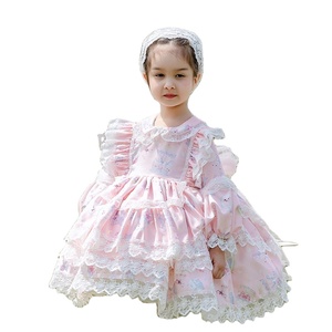 <span class=keywords><strong>Abiti</strong></span> Lolita per Bambine, Vestiti Floreali Rosa per Matrimoni, Feste di Compleanno, Abito Spagnolo, Costume da Ballo per Palcoscenico - Product Image 5