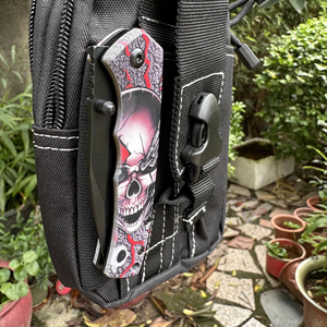 Coltello Tascabile per Sopravvivenza all'Aperto, Coltello Pieghevole Tattico OEM con Stampa 3D Personalizzata, Lama in Acciaio Nero, Vendita all'Ingrosso per Campeggio e Attività all'Aperto - Product Image 4