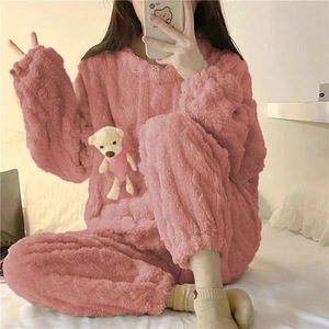 Nieuwe producten Koraalfluweel pyjama's Kleine Beer Dames Verdikte Flanellen Huispakken - Product Image 2